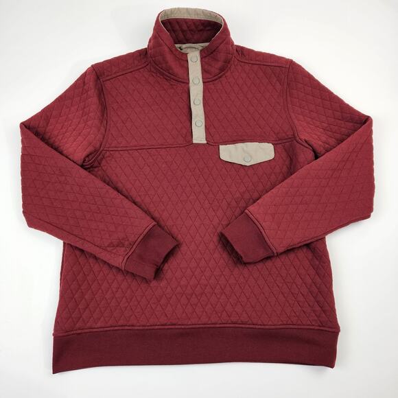 UNTUCKit Pullover Sweater Men's M 1/4 Snap Quilted Red Long Sleeve Carufe 40179 - Picture 1 of 9